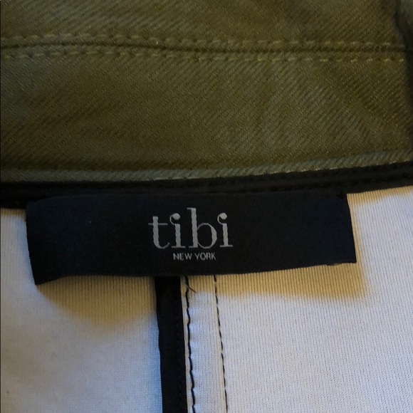 Tibi Quilted Olive Black Moto Jacket S - Picture 3 of 6